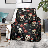 Skull Face Christmas Blanket Xmas Holiday Patterns - Wonder Print Shop