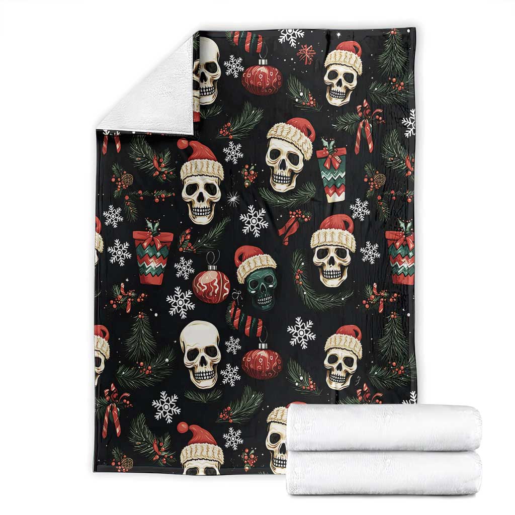 Skull Face Christmas Blanket Xmas Holiday Patterns - Wonder Print Shop