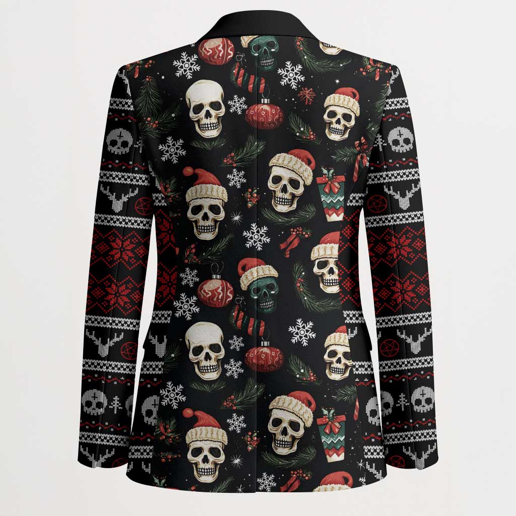 Skull Face Christmas Blazer Xmas Holiday Patterns - Wonder Print Shop