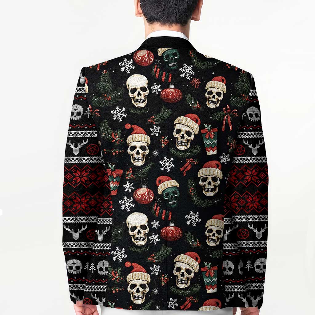 Skull Face Christmas Blazer Xmas Holiday Patterns - Wonder Print Shop