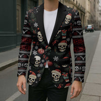 Skull Face Christmas Blazer Xmas Holiday Patterns - Wonder Print Shop