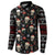 Skull Face Christmas Button Sweatshirt Xmas Holiday Patterns - Wonder Print Shop