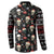 Skull Face Christmas Button Sweatshirt Xmas Holiday Patterns - Wonder Print Shop