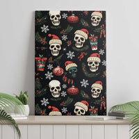 Skull Face Christmas Canvas Wall Art Xmas Holiday Patterns - Wonder Print Shop