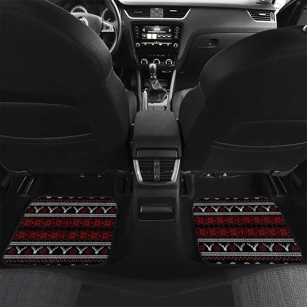 Skull Face Christmas Car Mats Xmas Holiday Patterns - Wonder Print Shop