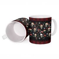 Skull Face Christmas Ceramic Mug Xmas Holiday Patterns - Wonder Print Shop