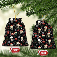 Skull Face Christmas Ceramic Ornament Xmas Holiday Patterns - Wonder Print Shop