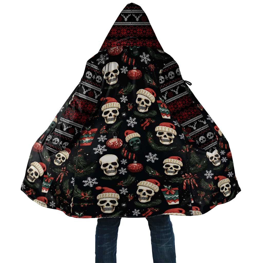 Skull Face Christmas Cloak Xmas Holiday Patterns - Wonder Print Shop