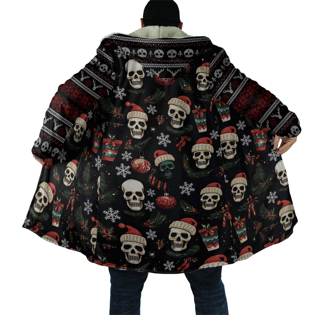 Skull Face Christmas Cloak Xmas Holiday Patterns - Wonder Print Shop