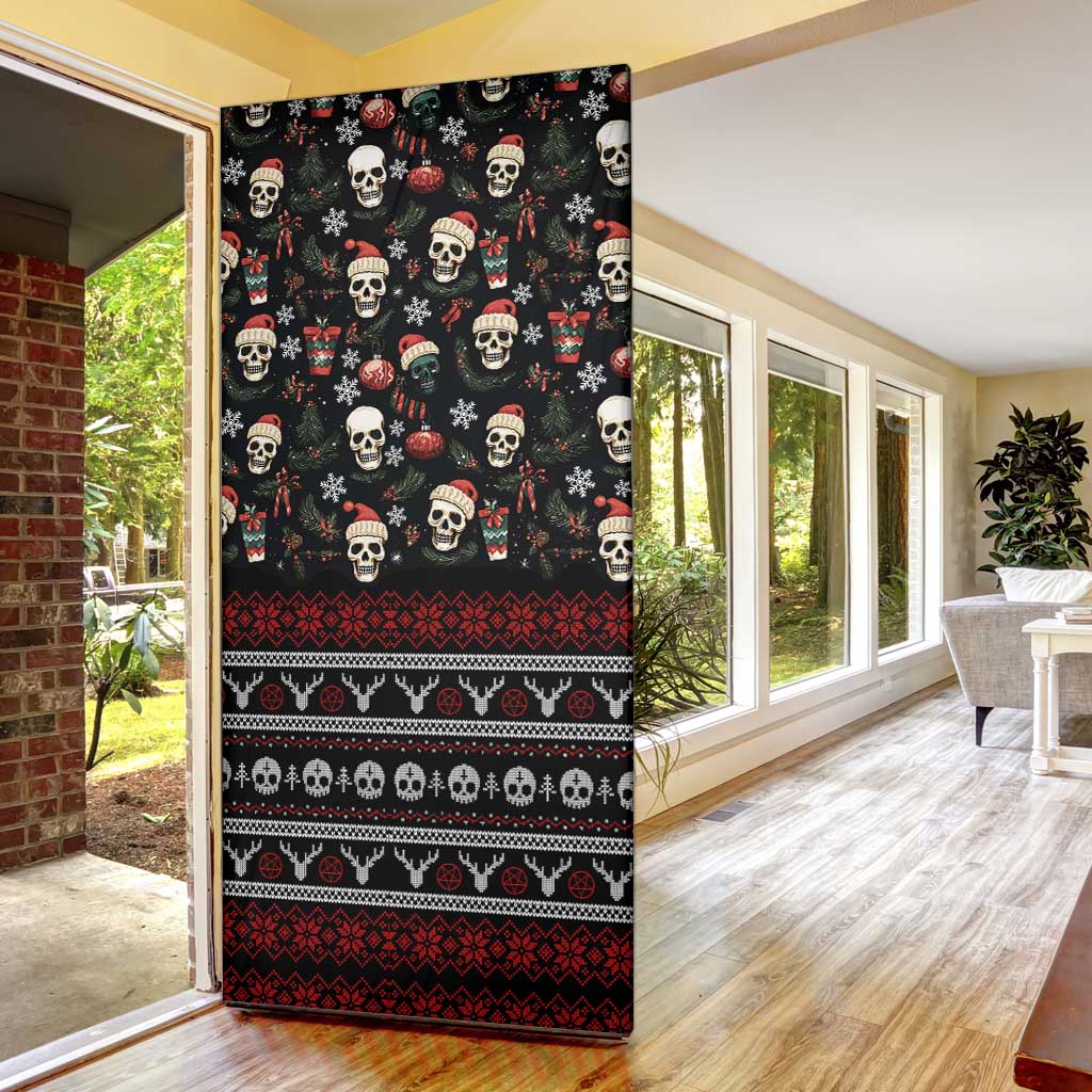 Skull Face Christmas Door Cover Xmas Holiday Patterns - Wonder Print Shop