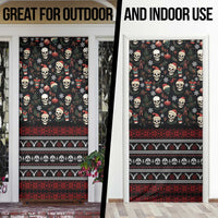 Skull Face Christmas Door Cover Xmas Holiday Patterns - Wonder Print Shop