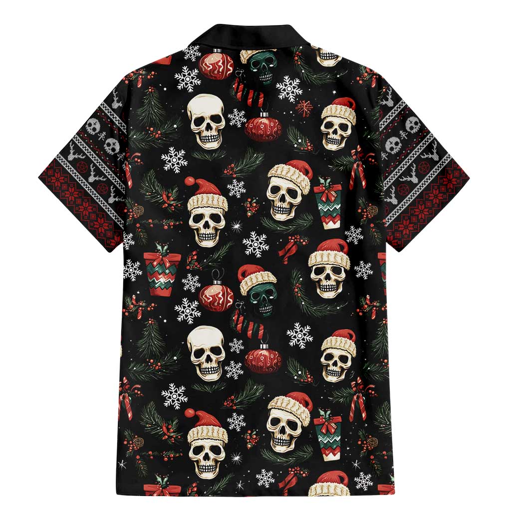 Skull Face Christmas Family Matching Mermaid Dress and Hawaiian Shirt Xmas Holiday Patterns - Wonder Print Shop