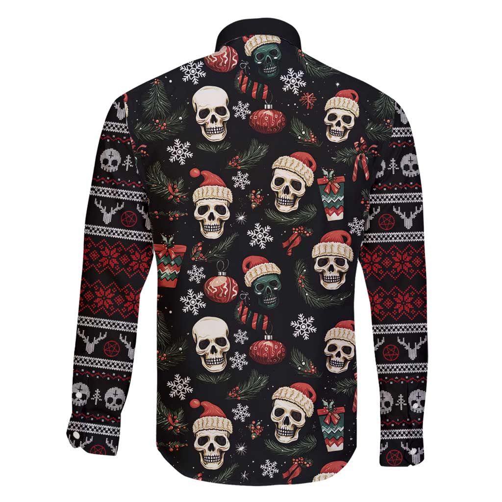 Skull Face Christmas Family Matching Puletasi and Hawaiian Shirt Xmas Holiday Patterns - Wonder Print Shop