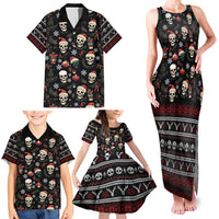 Skull Face Christmas Family Matching Tank Maxi Dress and Hawaiian Shirt Xmas Holiday Patterns - Wonder Print Shop