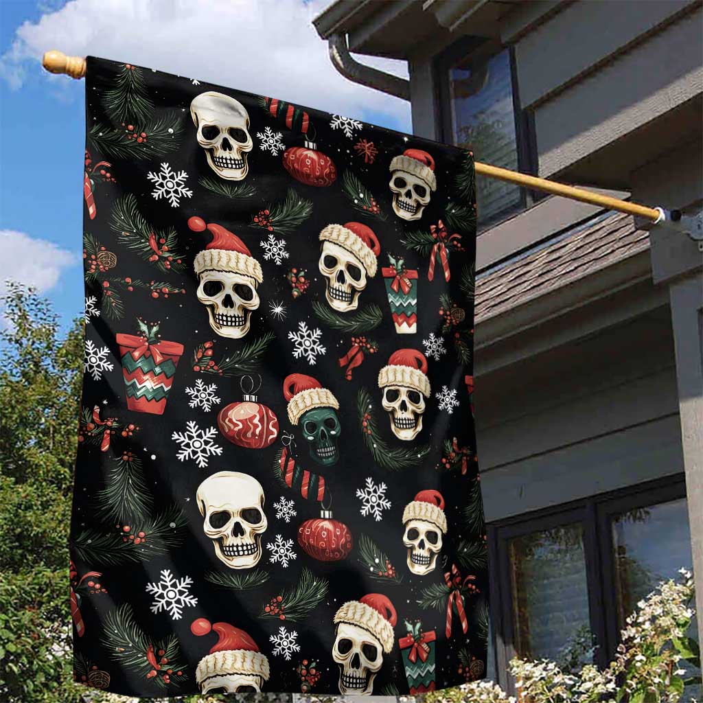 Skull Face Christmas Garden Flag Xmas Holiday Patterns - Wonder Print Shop