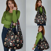 Skull Face Christmas Grocery Bag Xmas Holiday Patterns - Wonder Print Shop