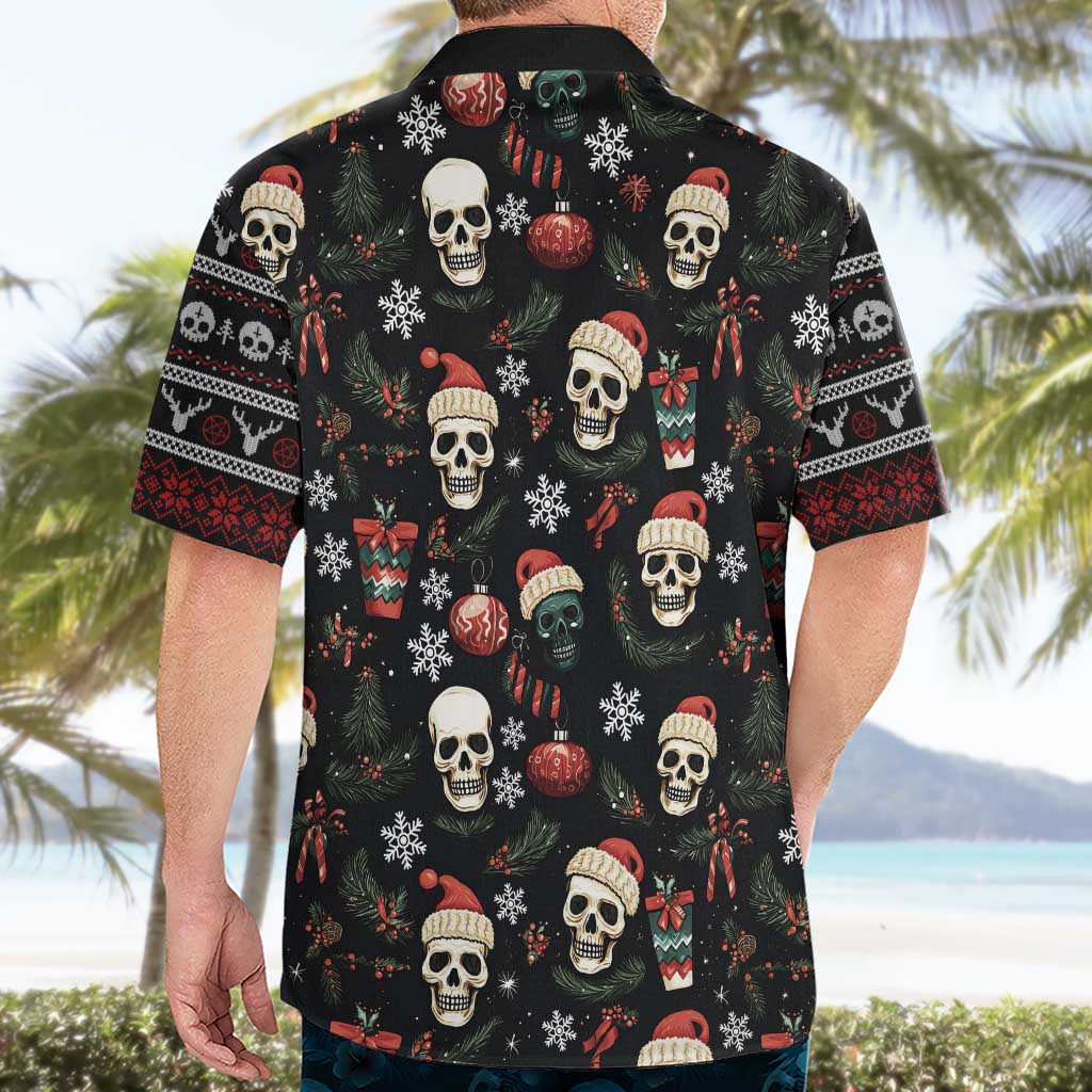 Skull Face Christmas Hawaiian Shirt Xmas Holiday Patterns - Wonder Print Shop