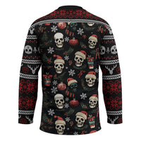 Skull Face Christmas Hockey Jersey Xmas Holiday Patterns - Wonder Print Shop