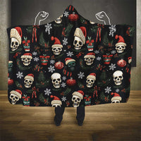Skull Face Christmas Hooded Blanket Xmas Holiday Patterns - Wonder Print Shop