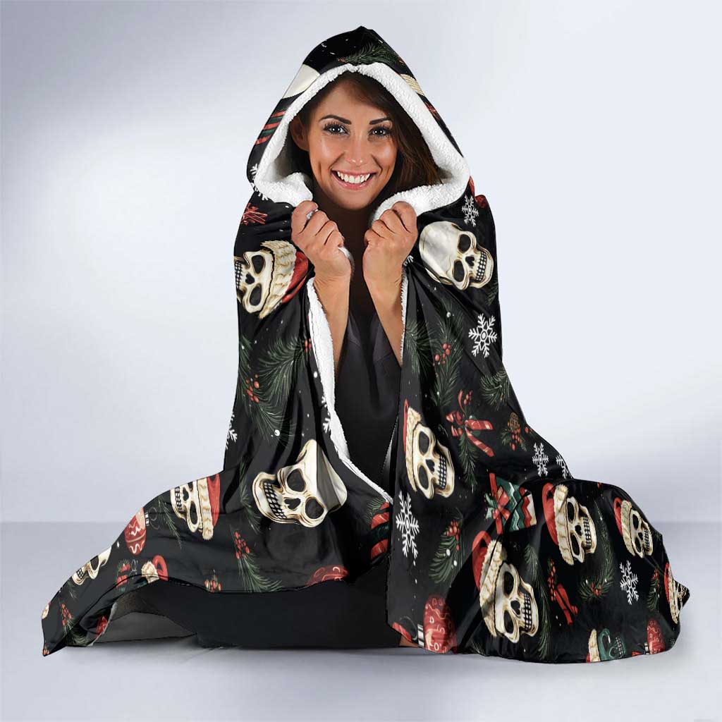 Skull Face Christmas Hooded Blanket Xmas Holiday Patterns - Wonder Print Shop