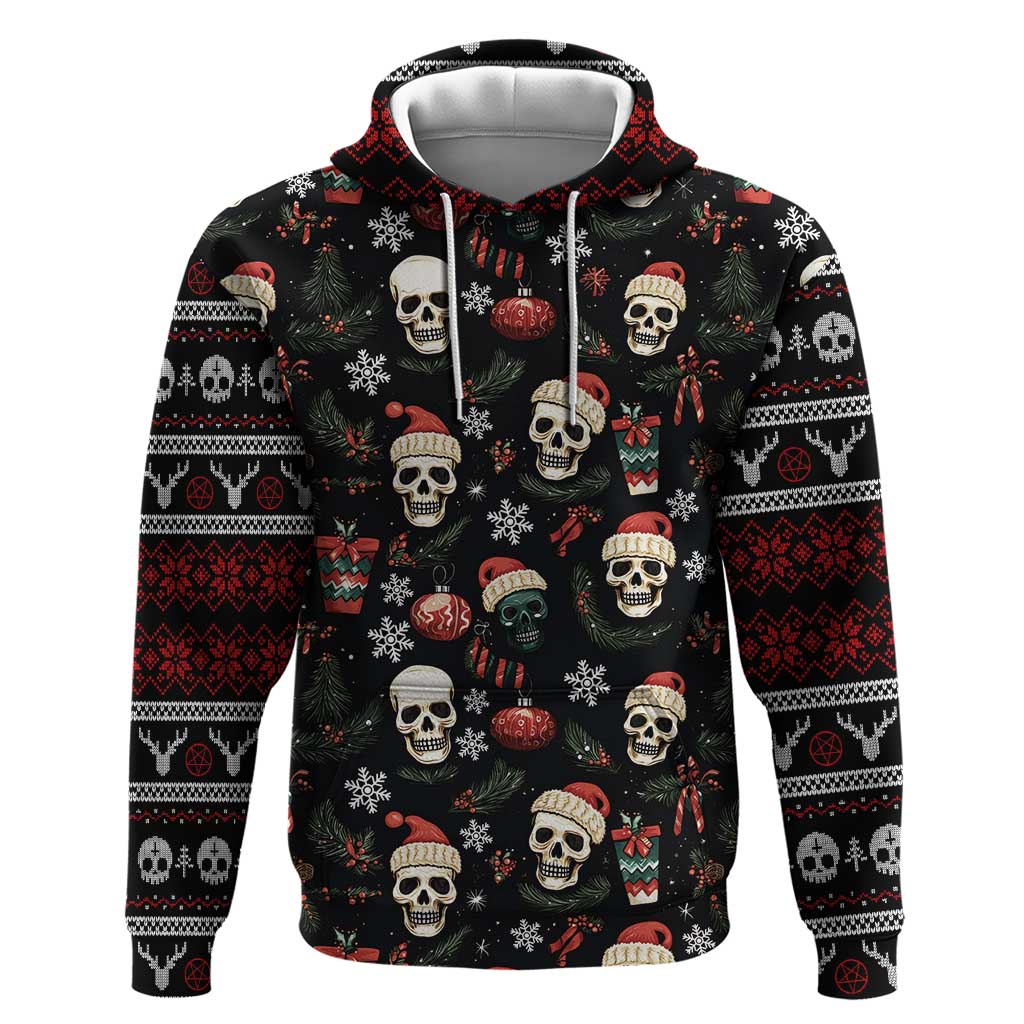 Skull Face Christmas Hoodie Xmas Holiday Patterns - Wonder Print Shop
