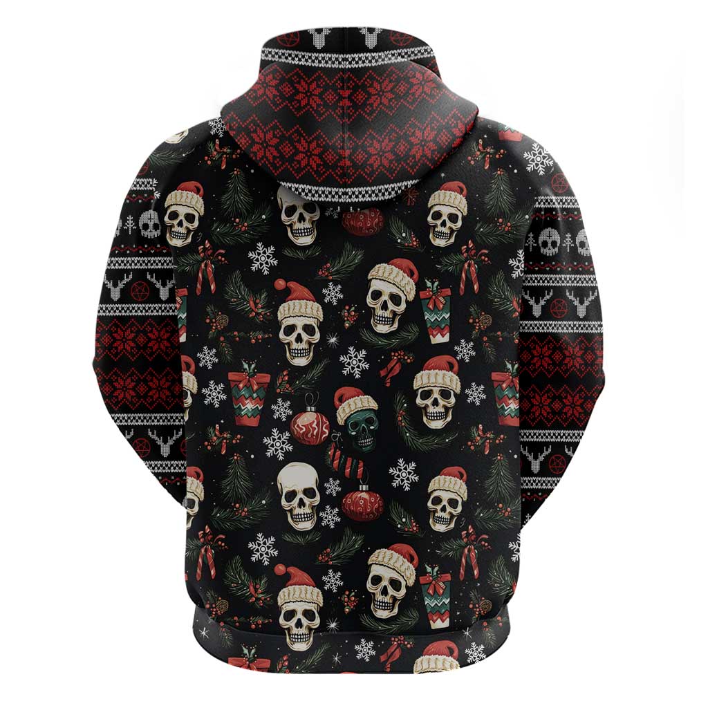 Skull Face Christmas Hoodie Xmas Holiday Patterns - Wonder Print Shop