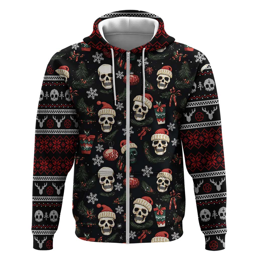 Skull Face Christmas Hoodie Xmas Holiday Patterns - Wonder Print Shop