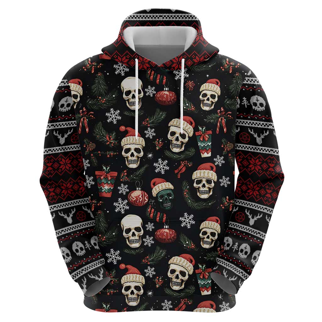 Skull Face Christmas Hoodie Xmas Holiday Patterns - Wonder Print Shop