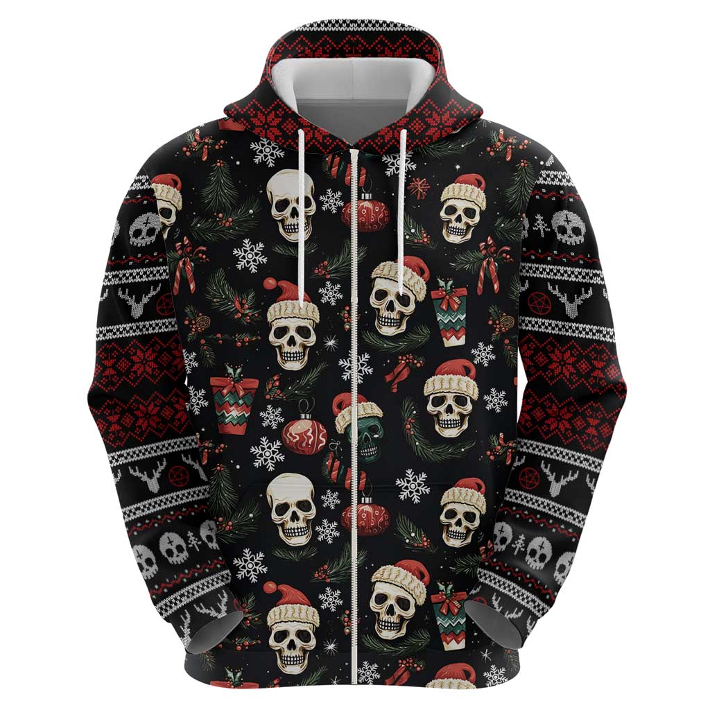 Skull Face Christmas Hoodie Xmas Holiday Patterns - Wonder Print Shop