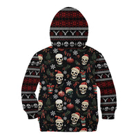Skull Face Christmas Kid Hoodie Xmas Holiday Patterns - Wonder Print Shop