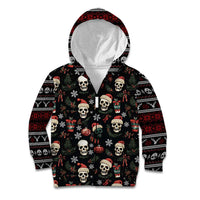 Skull Face Christmas Kid Hoodie Xmas Holiday Patterns - Wonder Print Shop