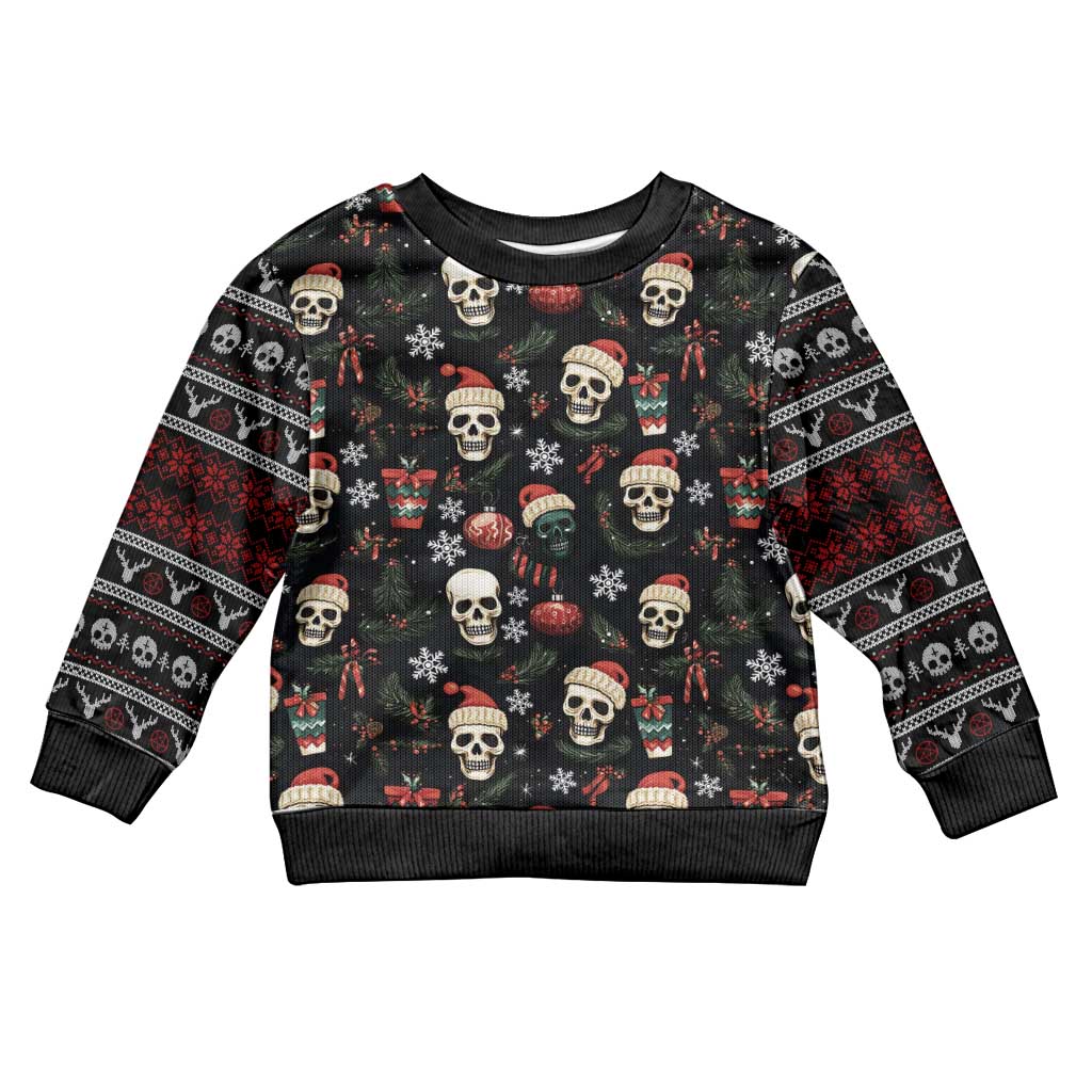 Skull Face Christmas Kid Ugly Christmas Sweater Xmas Holiday Patterns - Wonder Print Shop