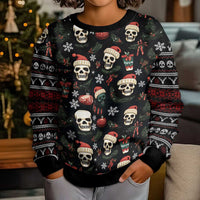 Skull Face Christmas Kid Ugly Christmas Sweater Xmas Holiday Patterns - Wonder Print Shop