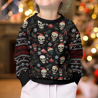 Skull Face Christmas Kid Ugly Christmas Sweater Xmas Holiday Patterns - Wonder Print Shop