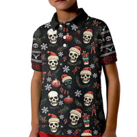 Skull Face Christmas Kid Polo Shirt Xmas Holiday Patterns - Wonder Print Shop
