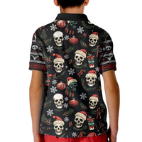 Skull Face Christmas Kid Polo Shirt Xmas Holiday Patterns - Wonder Print Shop