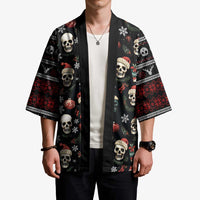 Skull Face Christmas Kimono Xmas Holiday Patterns - Wonder Print Shop