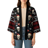 Skull Face Christmas Kimono Xmas Holiday Patterns - Wonder Print Shop