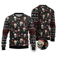Skull Face Christmas Ugly Christmas Sweater Xmas Holiday Patterns - Wonder Print Shop
