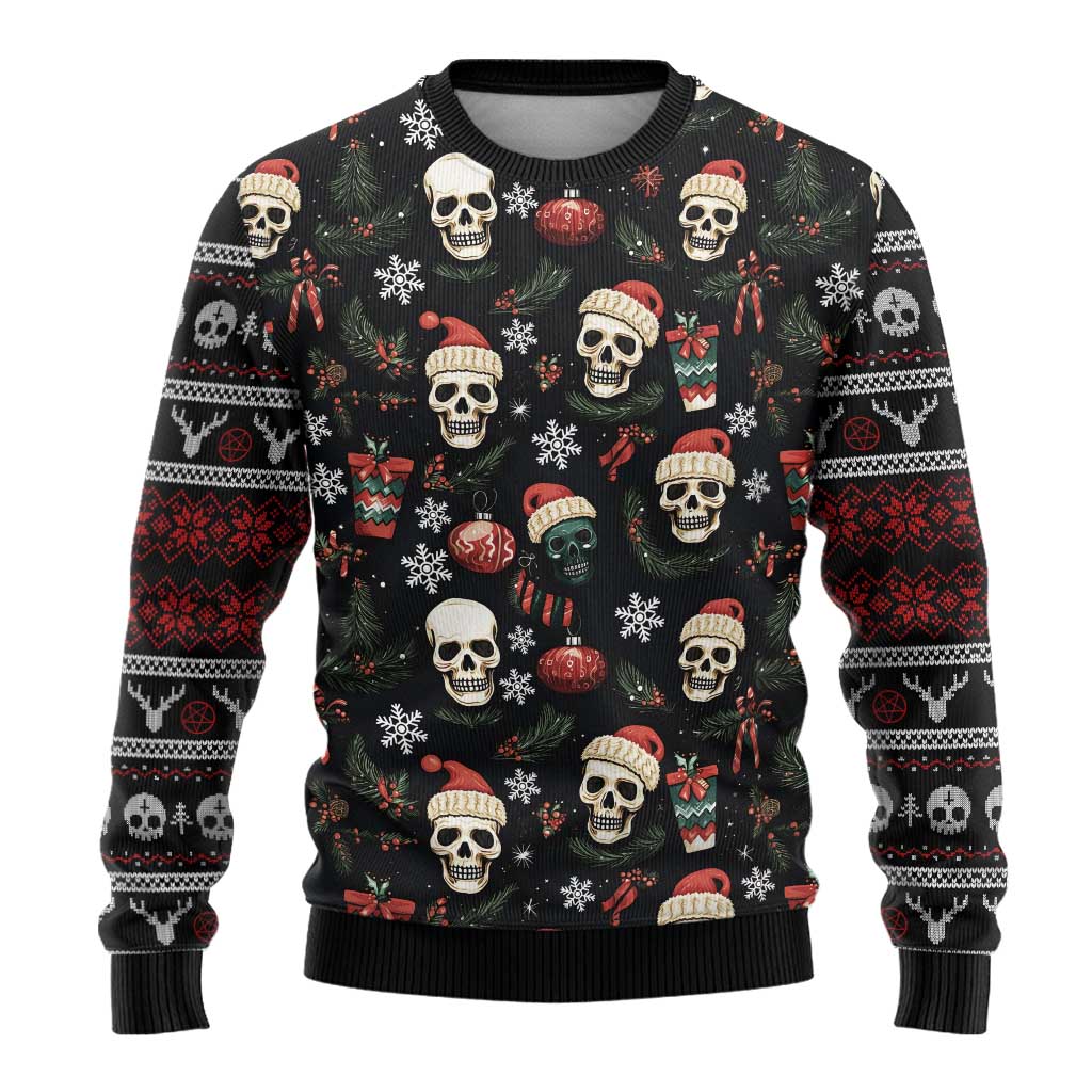 Skull Face Christmas Ugly Christmas Sweater Xmas Holiday Patterns - Wonder Print Shop