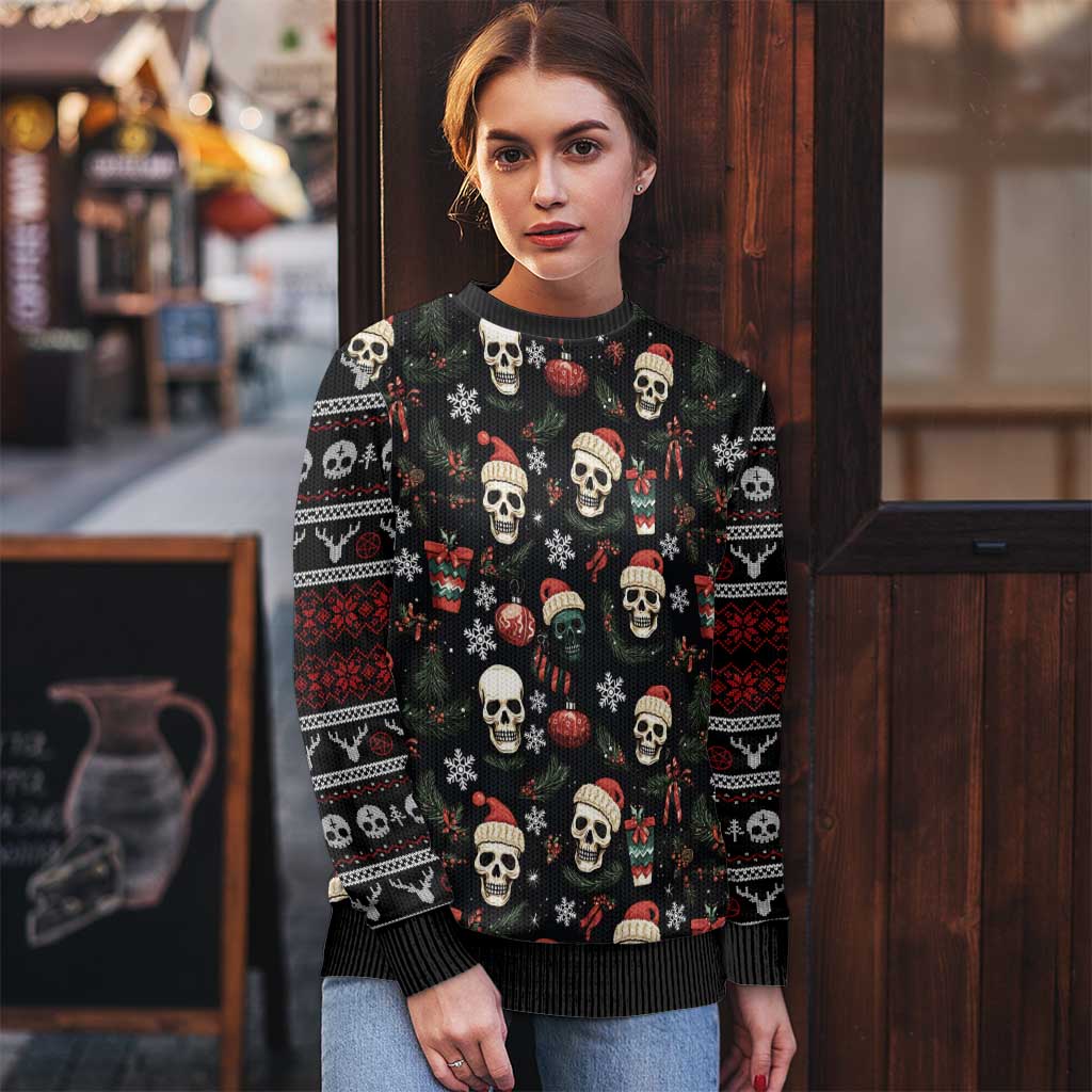 Skull Face Christmas Ugly Christmas Sweater Xmas Holiday Patterns - Wonder Print Shop