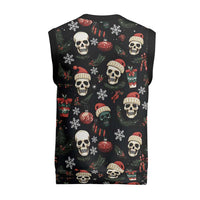 Skull Face Christmas Knitted V-Neck Vest Xmas Holiday Patterns - Wonder Print Shop