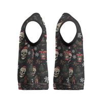 Skull Face Christmas Knitted V-Neck Vest Xmas Holiday Patterns - Wonder Print Shop