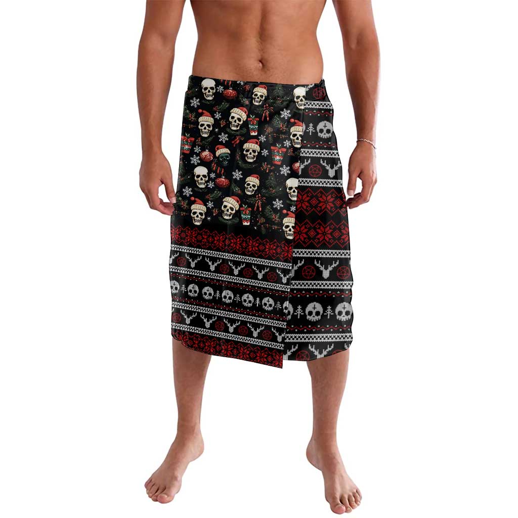 Skull Face Christmas Lavalava Xmas Holiday Patterns - Wonder Print Shop