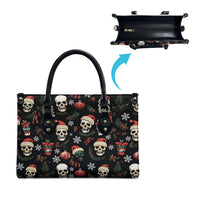 Skull Face Christmas Leather Bag Xmas Holiday Patterns - Wonder Print Shop