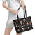 Skull Face Christmas Leather Tote Bag Xmas Holiday Patterns - Wonder Print Shop
