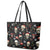 Skull Face Christmas Leather Tote Bag Xmas Holiday Patterns - Wonder Print Shop