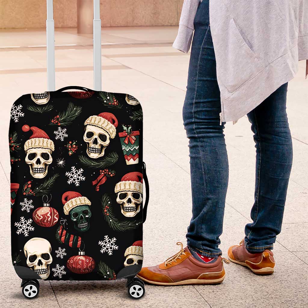 Skull Face Christmas Luggage Cover Xmas Holiday Patterns - Wonder Print Shop