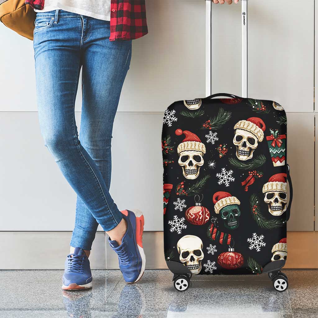Skull Face Christmas Luggage Cover Xmas Holiday Patterns - Wonder Print Shop