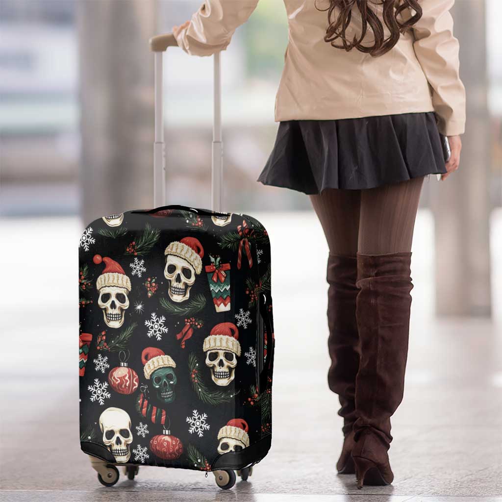 Skull Face Christmas Luggage Cover Xmas Holiday Patterns - Wonder Print Shop